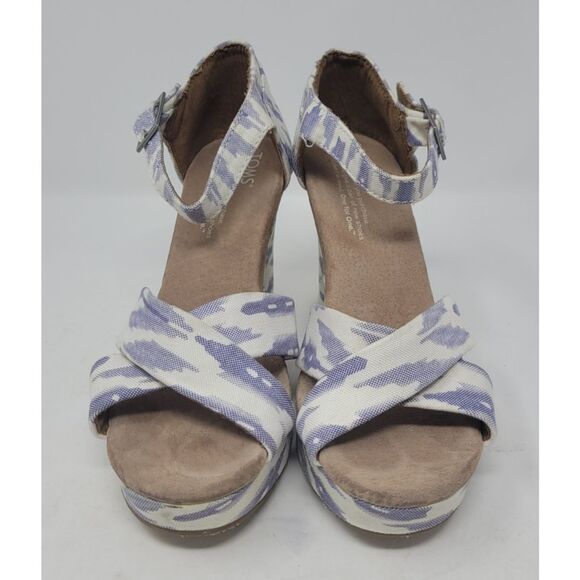 TOMS Blue Ikat Wedge Sandal - Picture 1 of 6